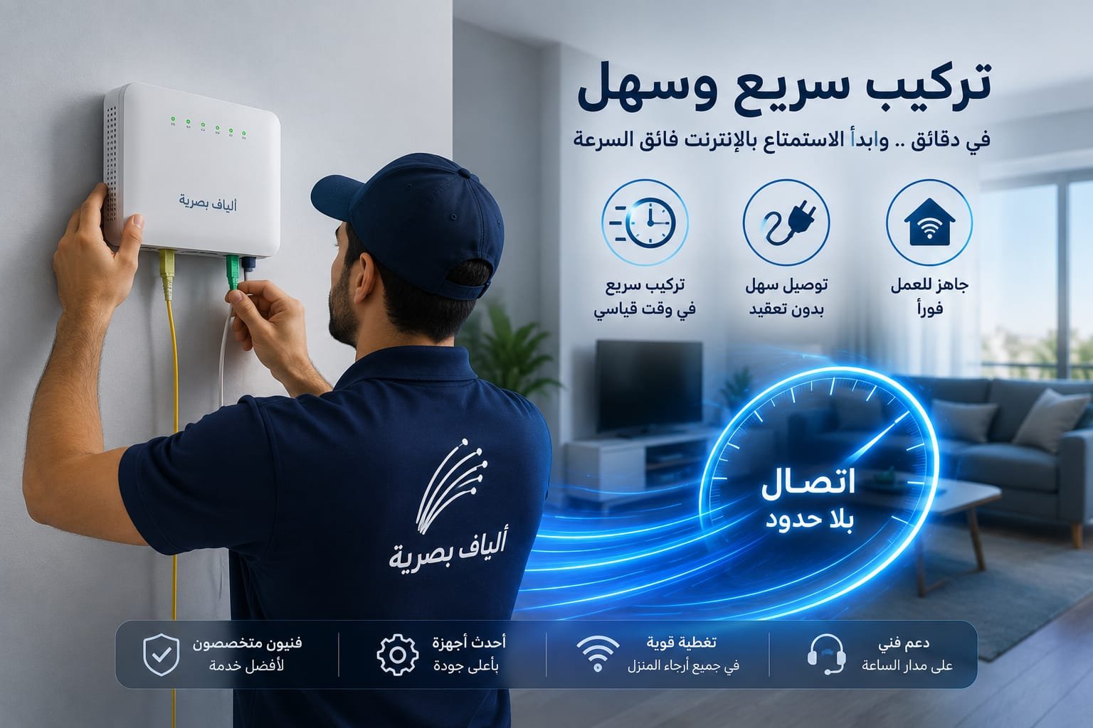 تركيب سريع وسهل - تثبيت احترافي في أقل من ساعتين